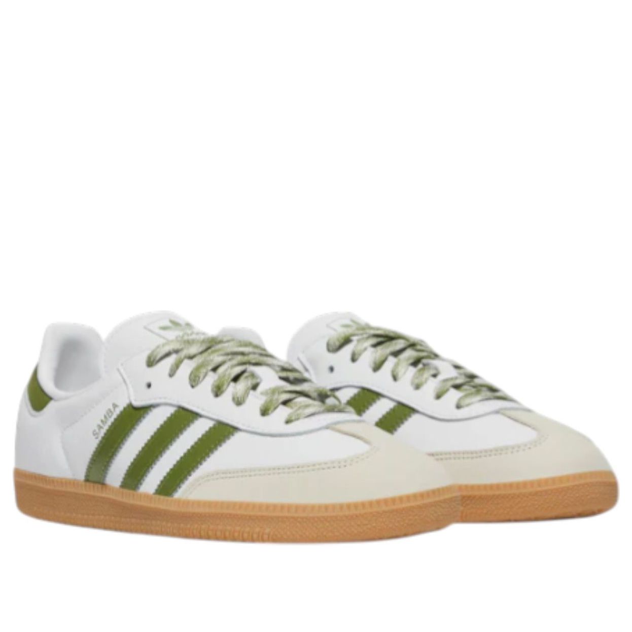 (WMNS) adidas Samba OG 'Cloud White Tech Olive' JS1352