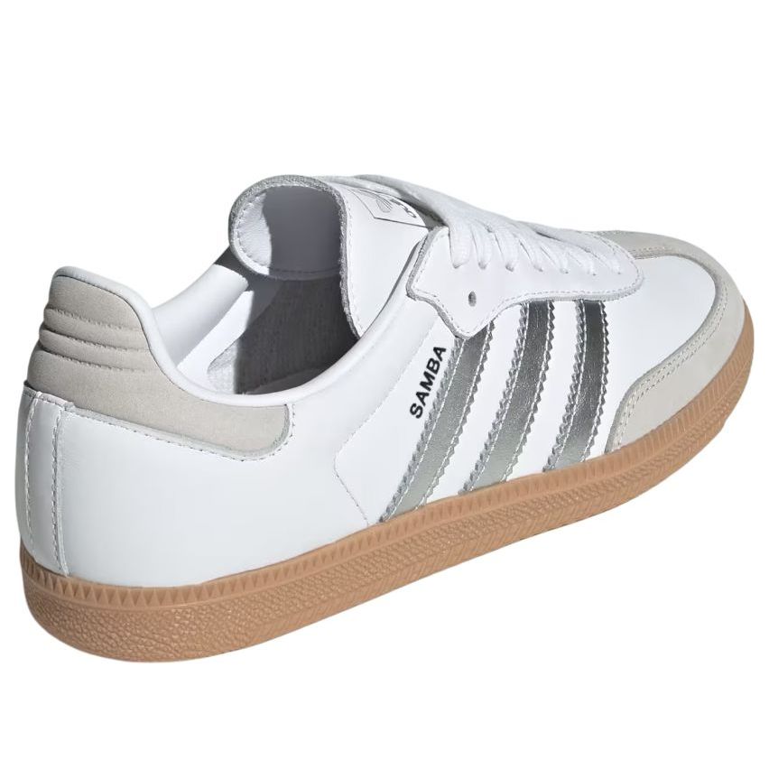 (WMNS) adidas Samba OG 'White Silver Metallic Grey' JI2725